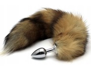 Stalowy korek analny z kitą ogonem anal plug lisia kita 