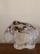 Figurka niedźwiedzia grizzly Orrefors Crystal, vintage, figurka ze szkła