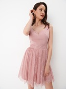 Mohito różowa sukienka mini z koronką 7567W-39X rozmiar L