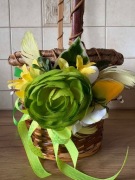 Dekoracja do koszyczka Wielkanocnego STROIK kwiaty na koszyk Wielkanocny