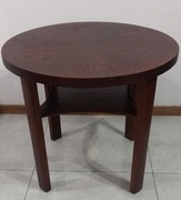 Okrągły kawowy dębowy stolik Art Deco 