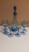 Karafka i 6 kieliszków ręcznie malowane dmuchane szkło