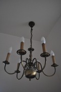 Piękny oryginalny komplet starych lamp mosiężnych
