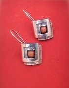 Kolczyki srebro 925 koral koralowiec