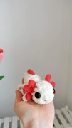 Aksolotl na szydełku, axolotl handmade, dekoracja 