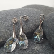 Srebrna biżuteria Swarovski - migdałki (white patina)