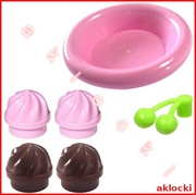 LEGO 15470 BABECZKA KREM LODY + 6256 TALERZ jasny różow y +22667 WISIENKI