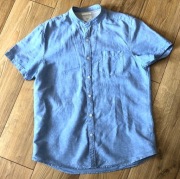 Koszula męska lniana jasnonieb r.M F&F 35 zł