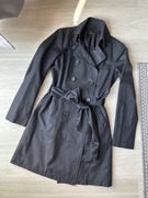 SISLEY PŁASZCZ TRENCZ 34 CZARNY