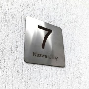 Tablica na dom 20x20cm stal nierdzewna 1mm grawer brąz