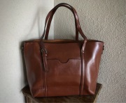 brązowa torba miejska z paskiem ekoskóra