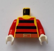 LEGO 973p33c01 tors Pirata czarno-czerwone paski żółte ramiona białe ręce