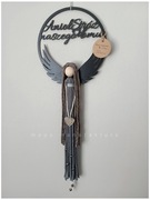 Anioł Stróż Naszego Domu makrama czarny dzień babci dziadka 