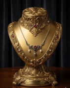 Kolia antyk, srebro, złoto, perły, granat, naszyjnik