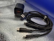 Ładowarka Essager 20W GaN PD+Kabel 3w1–szybkie ładowanie iPhone itp