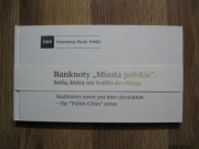 ALBUM NBP MIASTA POLSKIE BANKNOTY KOMPLET 9 SZTUK 1990 ROK UNC