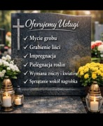 Mycie  i sprzątanie grobów,znicze, grabienie liści