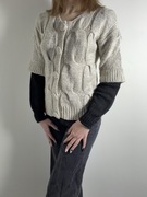 Kardigan w warkocze, dwukolorowy, na guziki rozm. XS Dorothy Perkins