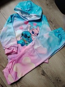 Dres dziecięcy Stitch róż niebieski 3-4 lata miękki ciepły komplet