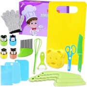 Zestaw krojenia deska noże dzieci komplet kuchenny prezent 18 el. nowy