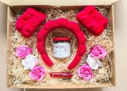 Zestaw spa do pielęgnacji box prezentowy opaska sól do kąpieli perfumetka 