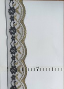 Koronka taśma ozdobna czarna złota 7 cm |dekoracyjna do szycia DIY