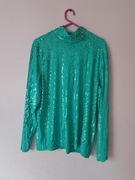 Nowa COS śliczna zielona bluzka golf cekinowa L/40