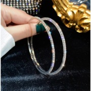 Duże okrągłe kryształowe kolczyki kółka Bijoux