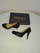 szpilki, buty na obcasie, czarne Ryłko 38, 