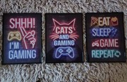 Zestaw Plakatów w Ramie Neon Gamerskie 