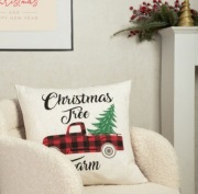 Poszewka dekoracyjna z autem i choinką Homla Ameri Karo 45x45 cm Nowa