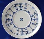 PORCELANA RÖSLER ECHT KOBALT TALERZYK SPODEK WZÓR SŁOMKOWY 