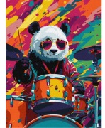 Malowanie po numerach IDEYKA 30x40cm panda perkusista perkusja