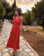 ZARA SUKIENKA BLOG LYOCELL LEN CZERWONA XS NOWA!