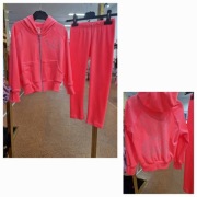 Komplet dres zestaw neon rozpinana bluza cyrkonie miś + leginsy r. 104