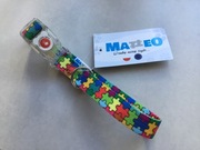 obroża z klamrą led, wzór puzzle, rozmiar s, NOWE