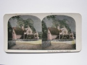 067 Fotografia stereoskopowa - kolor, Anglia, biały dom, domostwo, zagroda