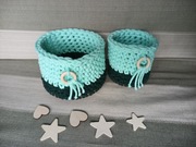 2x koszyk koszyczek ze sznurka na szydełku prezent