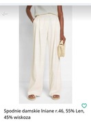Spodnie damskie lniane r.46, 55% Len, 45% wiskoza