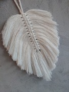 MAKRAMA LIŚĆ ze sznurka dekoracja boho na ścianę 22 cm