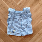 Bluzka 98 jeansowa elegancka oversize z falbankami bluzeczka koszulka 