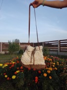 Torebka worek z rafii rękodzieło 