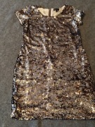 Sezonowa sukienka stare złoto brązowa KappAhl 36/38 S 