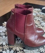 Botki damskie bordowe roz.35