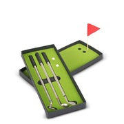 Zestaw długopisów golfisty Deluxe z mini polem golfowym – elegancki prezent