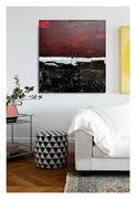 Obraz akryl , czerń - burgund - biel 90x100 cm!!
