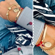 Bransoletka sznurkowa czerwona z intencją | handmade | luksusowa biżuteria