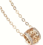 Łańcuszek z wisiorkiem naszyjnik cyrkonie komplet 45 cm + pudełko