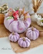 Zestaw dekoracyjnych dyni z materiału 3 sztuki