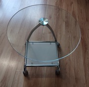 Stolik kawowy szklany z półką